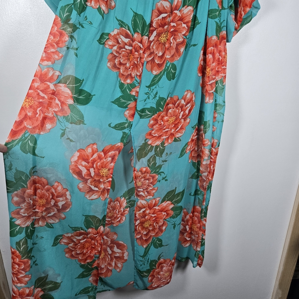 Flying Tomato Floral Ruffle Off Shoulder Smocked Waist Maxi Dress Size Large - Picture 8 of 13